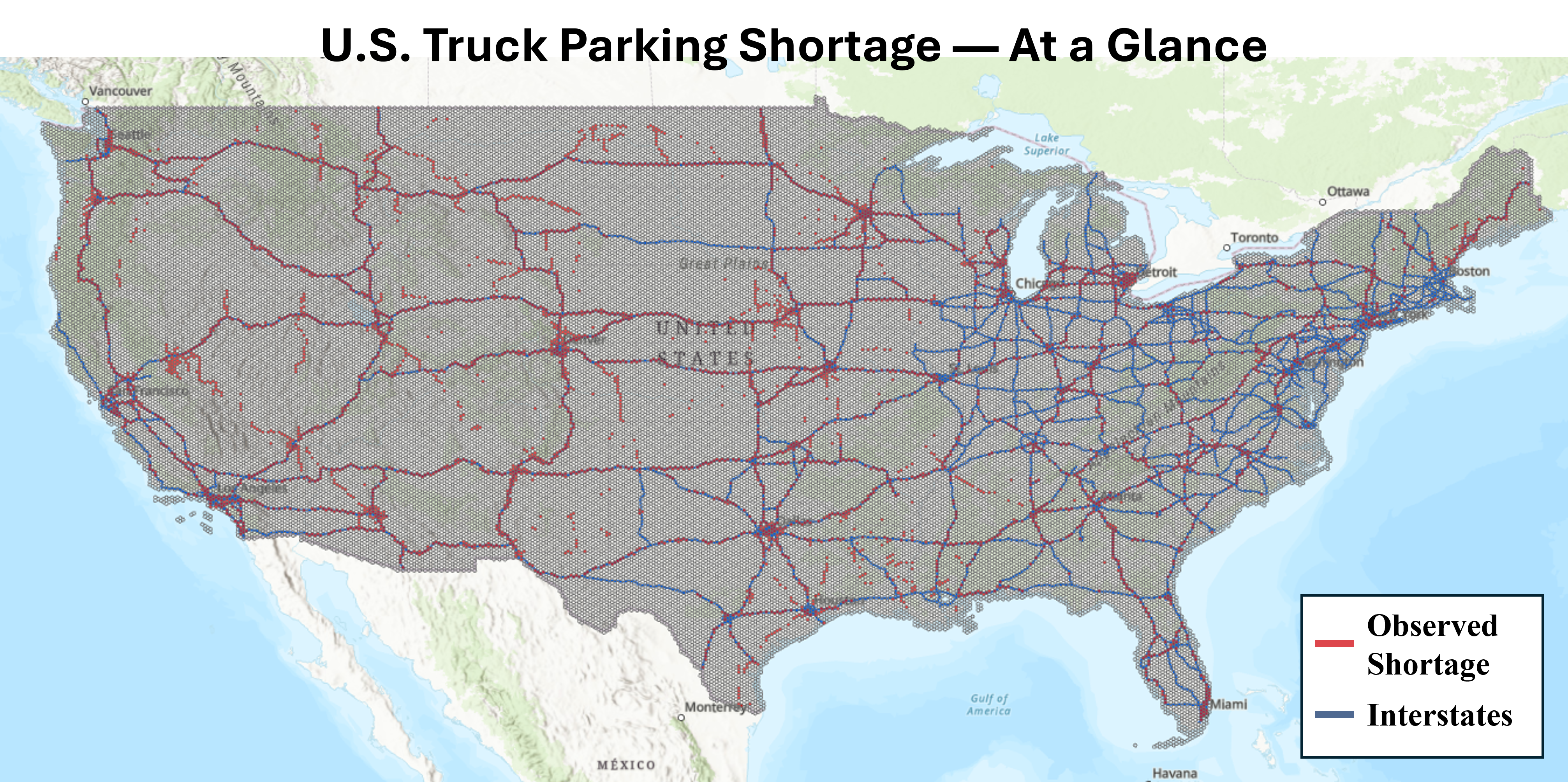 US Truck Parking Shortage Map