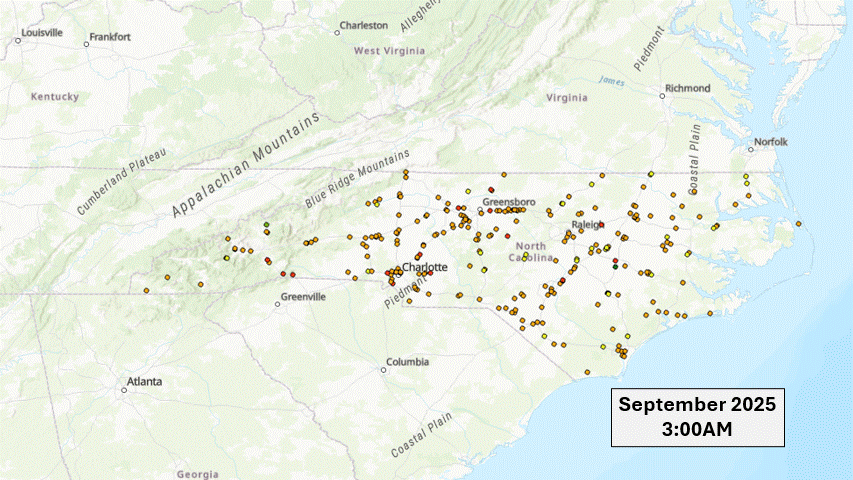 Monthly truck parking utilization sample for North Carolina
