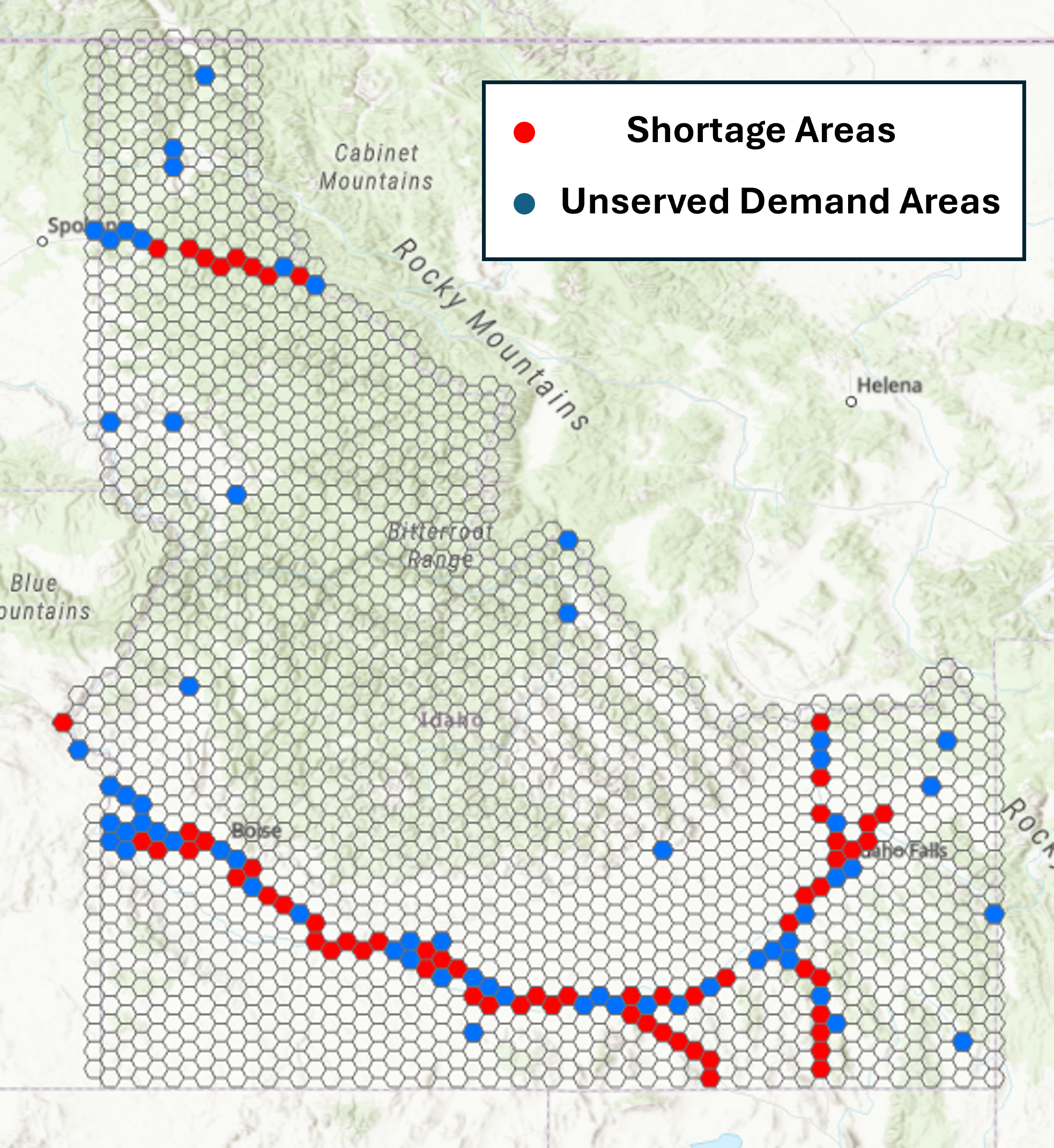 Idaho Truck Parking Grid Screening Map