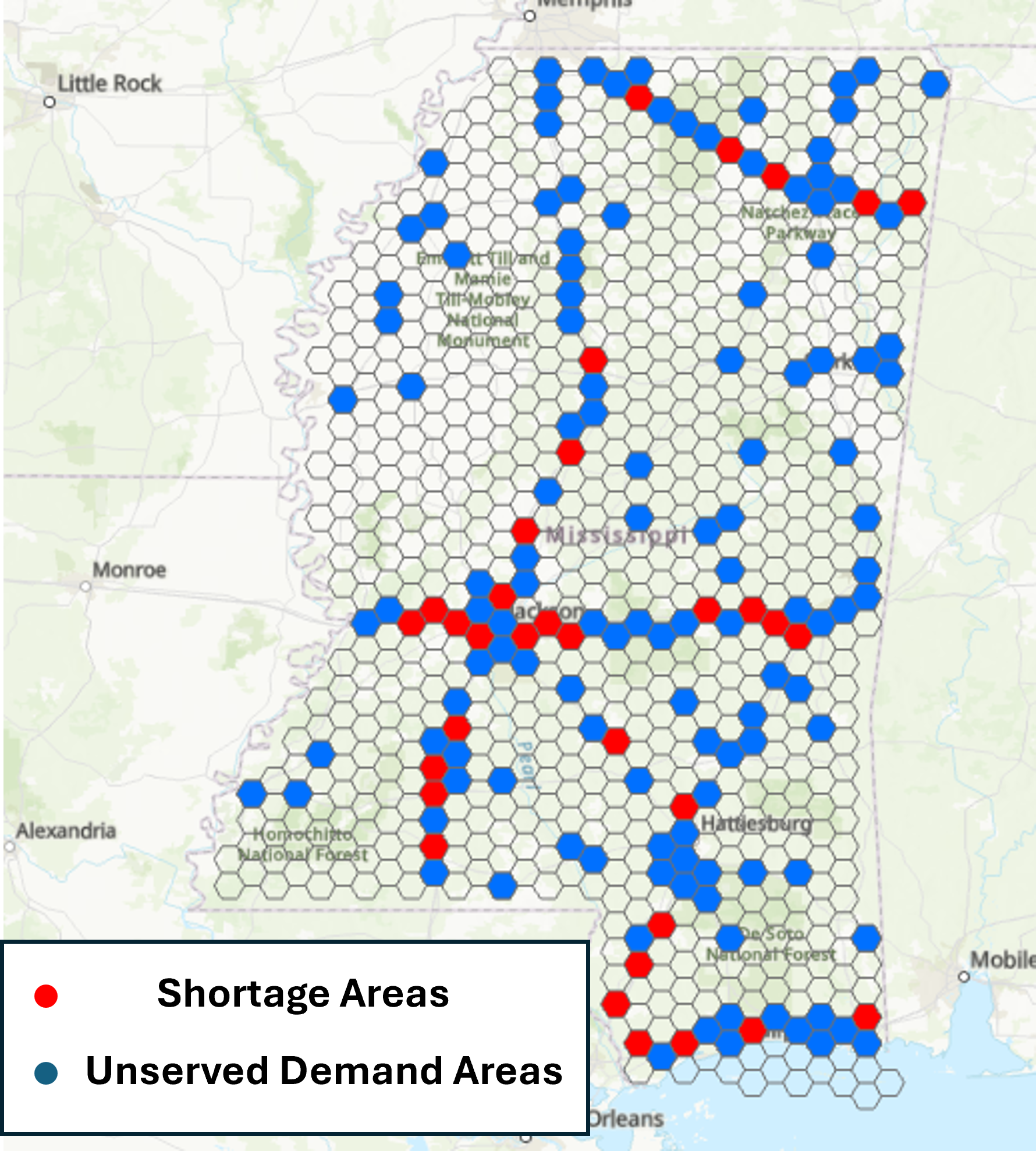 Mississippi Truck Parking Grid Screening Map